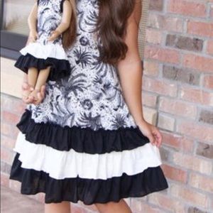 Black and white palm tree dress